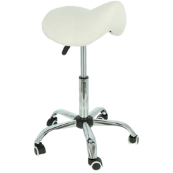 Sgabello a Sella per Parrucchiere e Salone Estetico Altezza Regolabile bianco precio
