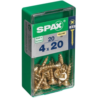 Set Di 20 Viti In Acciaio Testa Piana Pozidriv Spax, Diam.4 Mm X Mm L.20