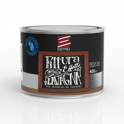 Estro - Smalto All'Acqua Effetto Lavagna 400 Ml Nero.