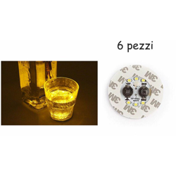 B&s - Sottobicchieri led adesivi 6PZ luce calda 4 led illuminati luce bottiglie bar características
