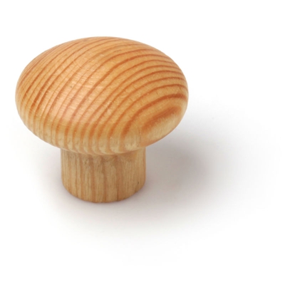 Pomolo stile classico, Pino, Pino Trasparente, 35 mm di diametro. Marchio REI