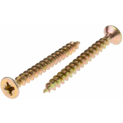 Vite per legno in Acciaio passivato giallo, zincato RS PRO 50mm, filettatura 5mm, guida Pozidriv (Confezione da 100)