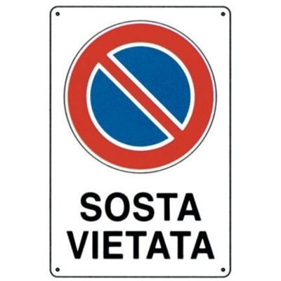 Machieraldo Gustavo - CARTELLO DIVIETO DI SOSTA P.P. 20x 30 PLASTICA