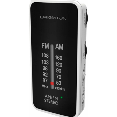 Brigmton bt-224-b white radio analogica portatile am/fm