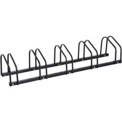 Rastrelliera Portabici con 5 Posti Parcheggio per 5 Biciclette 130 × 33 × 27cm Nero - Homcom precio