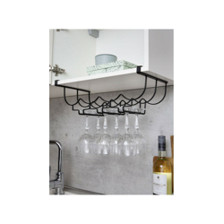 Yellowshop - Porta bottiglie e bicchieri con aggancio al ripiano mod. KLEA col. nero en oferta