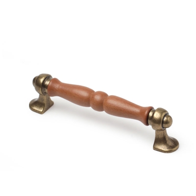 Maniglia stile classico, Legno-Zama, Noce, 96mm interasse. Marchio - REI