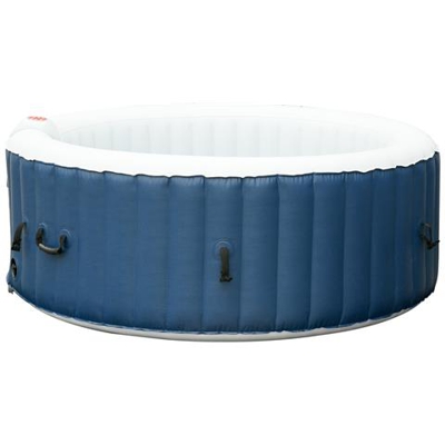 Vasca Idromassaggio Gonfiabile Da Esterno 100 Getti E Riscaldamento 40°c Per 2-4 Persone Ø180x65cm Bianco E Blu