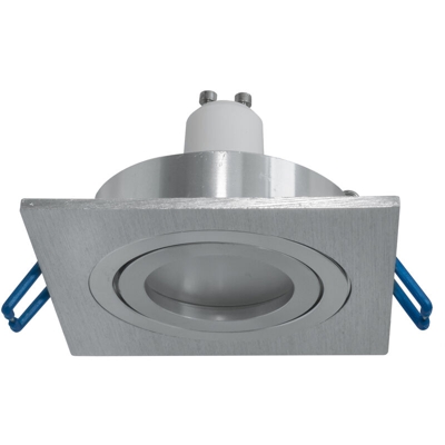 Zeitnet Inc. - Faretto quadrato argentato lampada LED 5W GU10 incasso luci vetrina negozio 8cm Luce 3000K