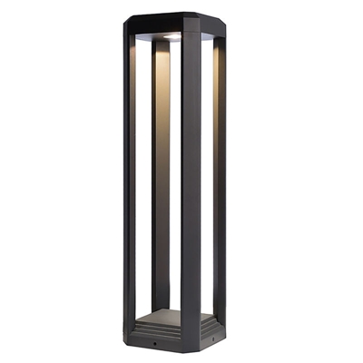 Planetitaly - Lampione LED 12W palo quadrato esterno alluminio IP65 3000K giardino viale 50cm