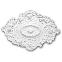 Rosone soffitto parete 156029 Profhome elemento decorativo elemento soffitto stile rococò barocco bianco 76,7 x 53,2 cm en oferta