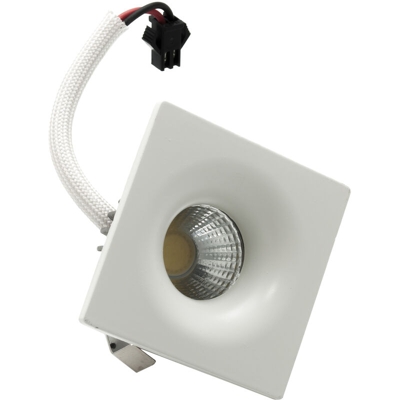 Planetitaly - Faretto LED 3W quadrato incasso vetrine mensole scale segnapassi IP20 foro 35mm Luce Bianco caldo
