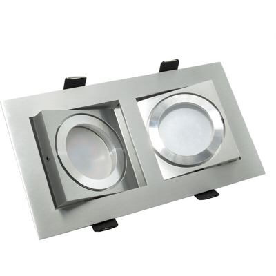 Planetitaly - Faretto rettangolare LED 16W doppia lampada incasso luce diffusa 150 gradi GU10 Luce Bianco caldo