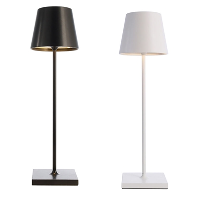Lampada decorativa touch ricaricabile lume LED luce tavolo bar pub stile poldina Colore Bianco