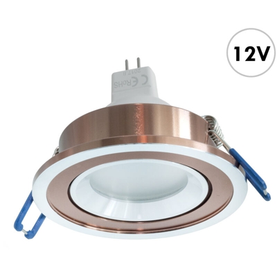 Faretto LED incasso rotondo 7cm marrone silver 7W GU5.3 luci barca cappa camper Luce 6000K