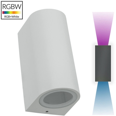 Zeitnet Inc. - Applique bianco up down LED 20W luce colorata RGB parete facciata giardino IP65 230V Luce RGBW