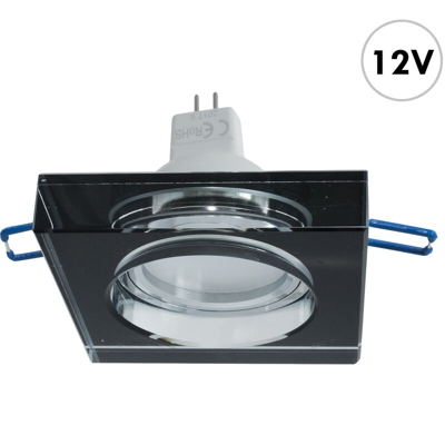 Zeitnet Inc. - Faretto vetro nero incasso 6cm lampada LED MR16 7W GU5.3 12V luci moderna barca Luce 4000K