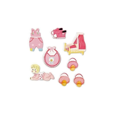 DECORAZIONE BEBE' ROSA 25-40MM 8PZ - Knorrprandell