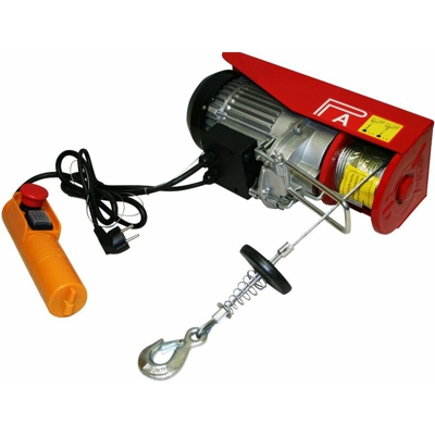 var-PA600M 600KG MONTACARICHI ELETTRICO MONTACARICHI OFFICINA MOTORE 230V 1200W CAVO 12M CARICHI PESANTI - Rosso - Varan Motors