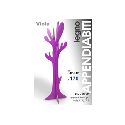 Appendiabiti in legno colore viola 442xh.170 cm