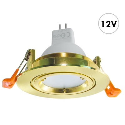 Zeitnet Inc. - Faretto rotondo incasso 8cm dorato orientabile LED MR16 7W GU5.3 luci barca 12V Luce 4000K