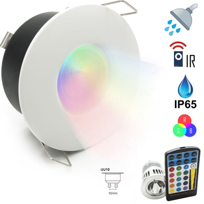 Faretto led box doccia 5W bagno turco cromoterapia IP65 GU10 lampada RGB 230V Colore Bianco