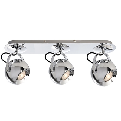 Faretto LED lampadario soffitto 3 lampade sfera orientabili GU10 24W ufficio Luce Bianco caldo Colore Silver