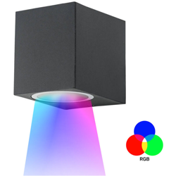 Zeitnet Inc. - Applique luce led rgb multi colore cubo lampada parete esterni RGBW 1 fascio GU10 Luce Senza lampada en oferta