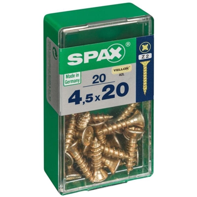 Set Di 20 Viti In Acciaio Testa Piana Pozidriv Spax, Diam.4.5 Mm X Mm L.20