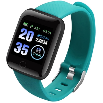 Asupermall - Braccialetto sportivo intelligente da 1,3 pollici Monitoraggio della salute a carica diretta USB Verde menta