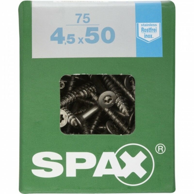 Set Di 75 Viti In Acciaio Inox Svasata Testa Torx Diam.4.5 Mm X Mm L.50 - Spax