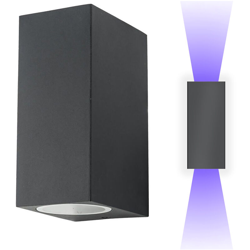 Zeitnet Inc. - Applique nero LED luce rosso verde blu doppio fascio lampadina GU10 12W lampada parete ingresso balcone muro Luce Verde características