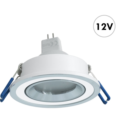 Zeitnet Inc. - Faretto LED incasso tondo bianco silver lampada 7W GU5.3 12V luci salotto barca Luce 6000K