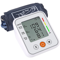 Misuratore di pressione sanguigna elettronico a braccio LCD a grande schermo strumento di misurazione della pressione sanguigna domestica senza voce precio