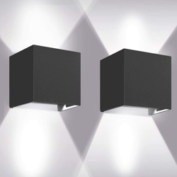 (2pcs)Applique da Parete Led Nera 7W Applique da Parete Modern Lampadario in Alluminio Bianco Freddo per il Ristorante Caffè Dell'ufficio Corridoio precio