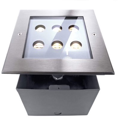 Faretto calpestabile LED 6W incasso quadrato luci giardino cortile vialetto IP67