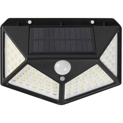 Applique solare 1LED, sensore del corpo a quattro lati, luce calda nera 1LED,1 confezione - 1 confezione