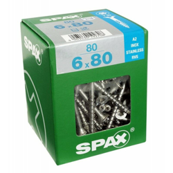 Set Di 80 Viti In Acciaio Inox Svasata Testa Torx Diam.6 Mm X Mm L.80 - Spax precio