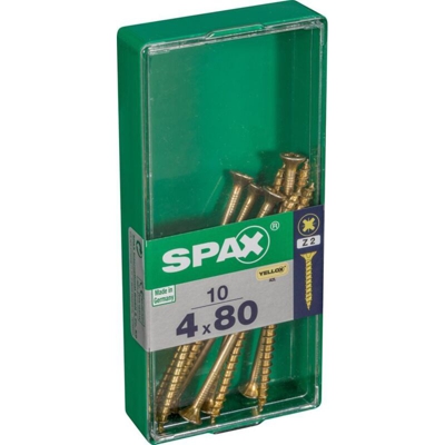 Set Di 10 Viti A Testa Svasata In Acciaio Spax Pozidriv Testa, Diam.4 Mm X Mm L.80