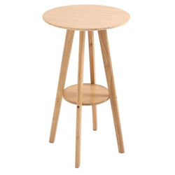 Tavolo Alto Da Bar O Da Cucina Rotondo In Legno, Design Scandinavo, Ø60x100cm, Color Legno características