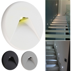 Zeitnet Inc. - Faretto segnapassi ovale incasso muro LED 2.2W punto luce gradino scala 3000K Colore Grigio precio