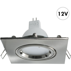 Zeitnet Inc. - Faretto silver incasso quadrato 12V lampada LED MR16 supporto luci barca camper Luce 4000K en oferta
