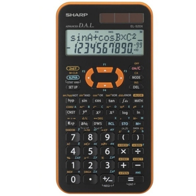 EL-520X calcolatrice Tasca Calcolatrice scientifica Nero, Arancione - Sharp
