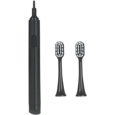Spazzolino da denti elettrico, detergente per denti, normale impermeabile, accensione / spegnimento manuale con 2 testine senza batterie, spedizione