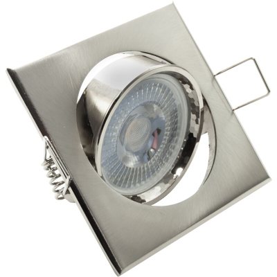 Planetitaly - Faretto LED orientabile 5W incasso spazzolagto luce spot 38 gradi GU10 foro 7cm Luce Bianco naturale