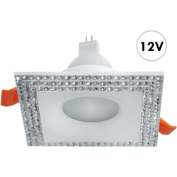 Zeitnet Inc. - Faretto MR16 incasso quadrato bianco brillantini lampada LED 7W GU5.3 luce 12V Luce 3000K en oferta