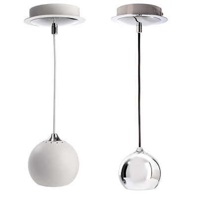 Pendete sfera alluminio LED 8W lampada moderna sospensione globo soffitto GU10 Luce Bianco naturale Colore Bianco