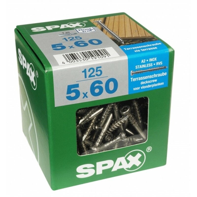Lotto 125 Viti In Acciaio Inox Terrace Testa Cilindrica Torx Diam.5 Mm X Mm L.60 - Spax