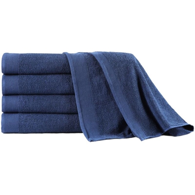 vidaXL Asciugamani Bagno Set 5 pz Cotone 450 gsm 100x150 cm Blu Marino - Blu