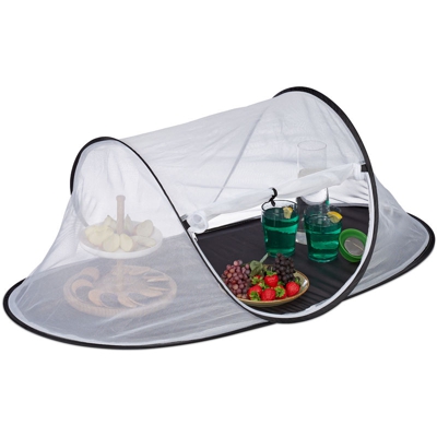 Coprivivande in Rete, Antimosche. Grande, per Frutta & Dolci, Protezione da Insetti, 40x107x58 cm, bianco/nero